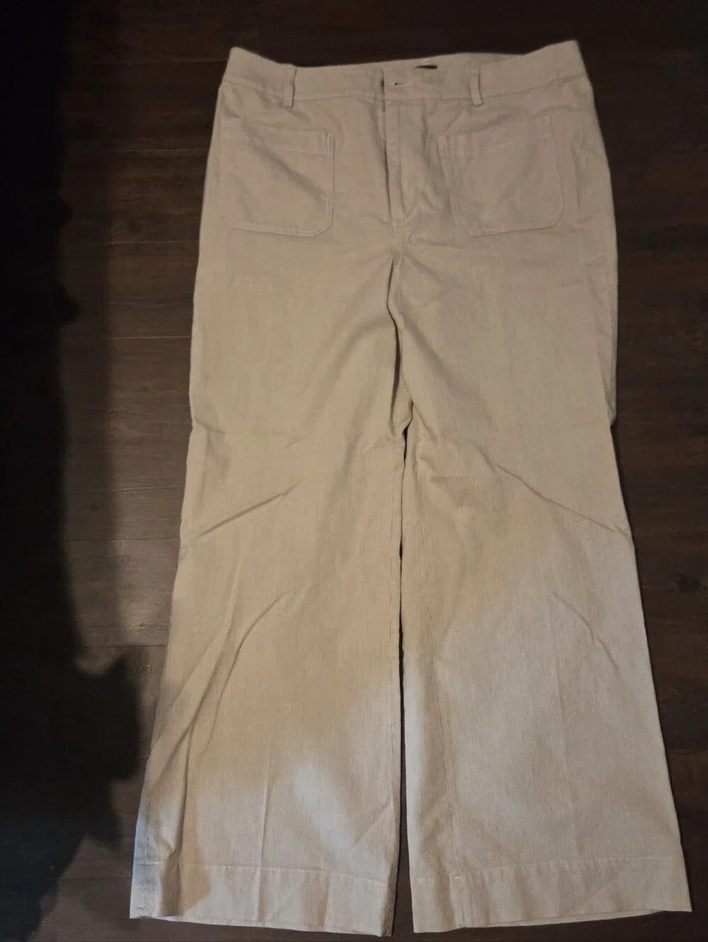 J. Crew Lizzie wide leg pant & matching Vest Neutral Beige Striped Linen-Blend
